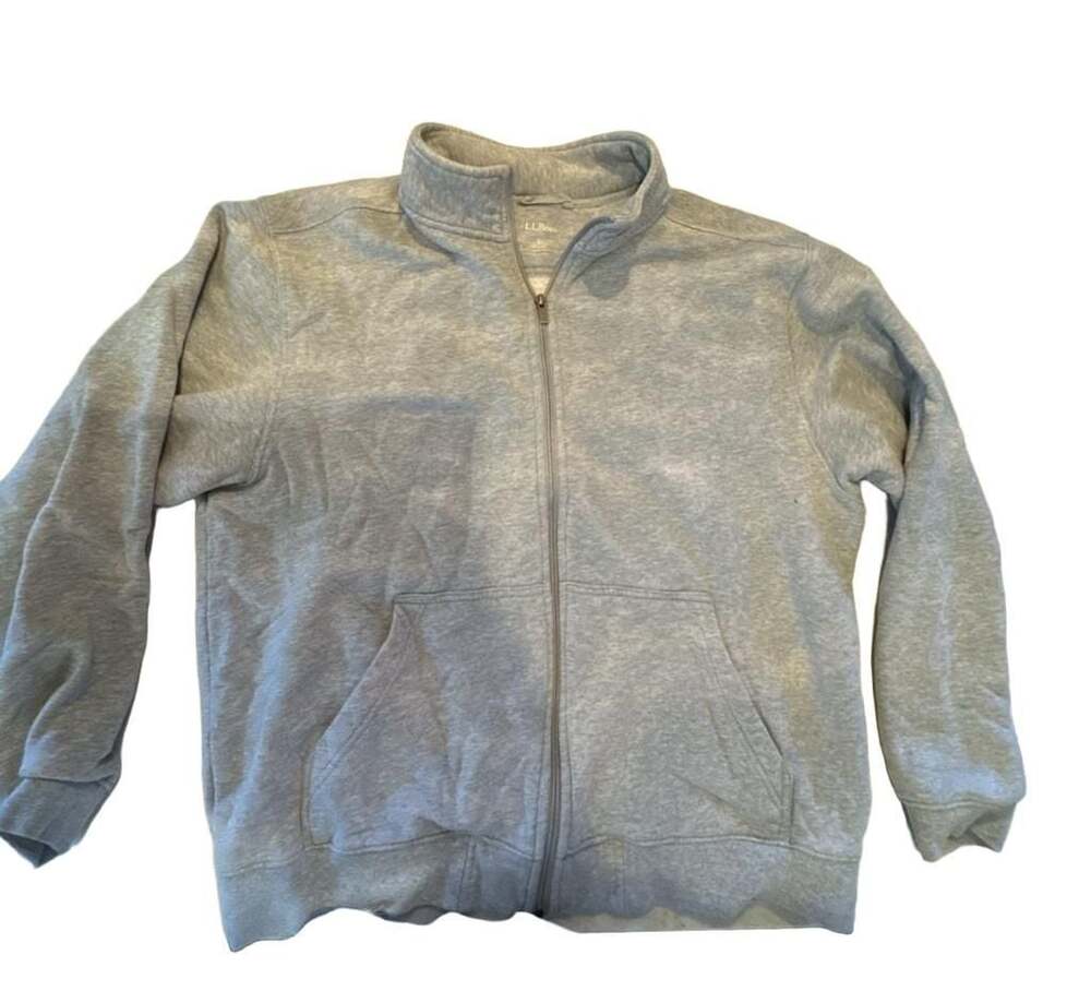 L.L.Bean Men's Full-Zip Fleece Jacket, Grey, Size L
